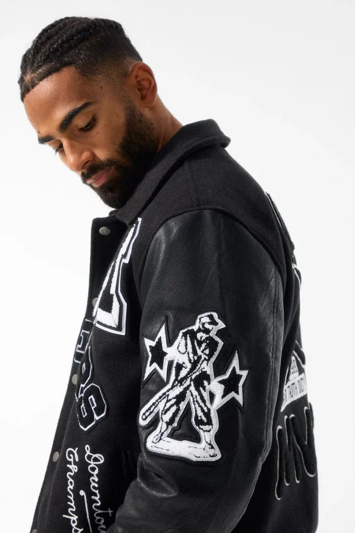 JORDAN CRAIG PIONEERS VARSITY JACKET (BLACK)