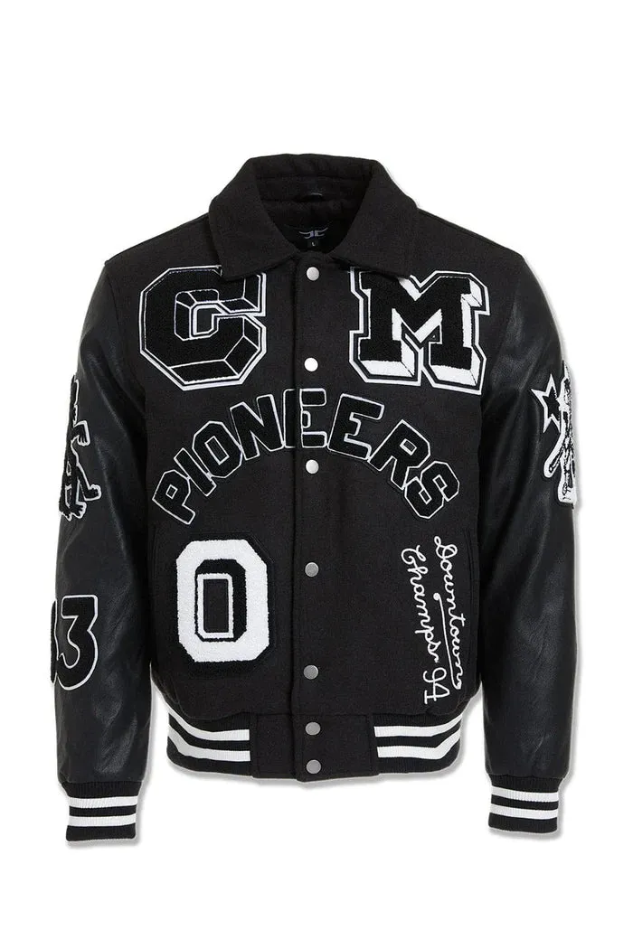 JORDAN CRAIG PIONEERS VARSITY JACKET (BLACK)
