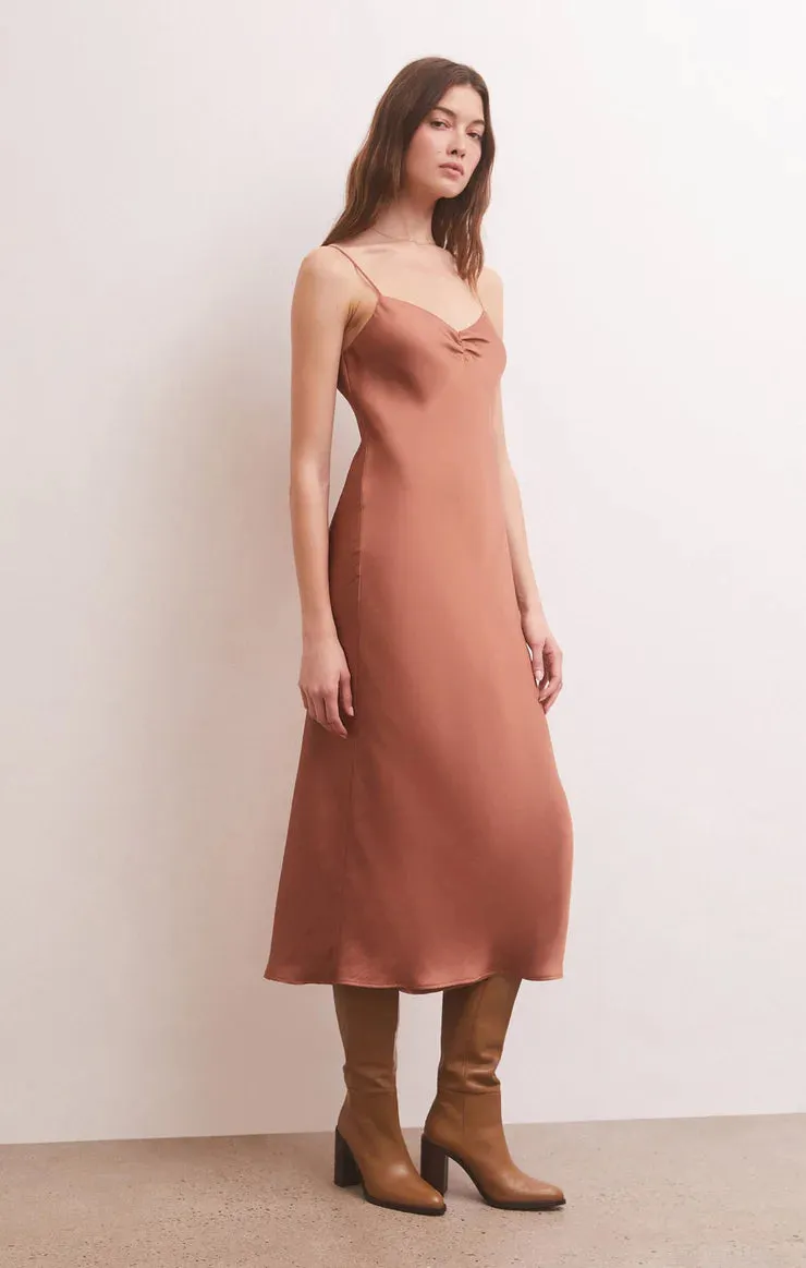 Lark Lux Sheen Slip Midi Dress