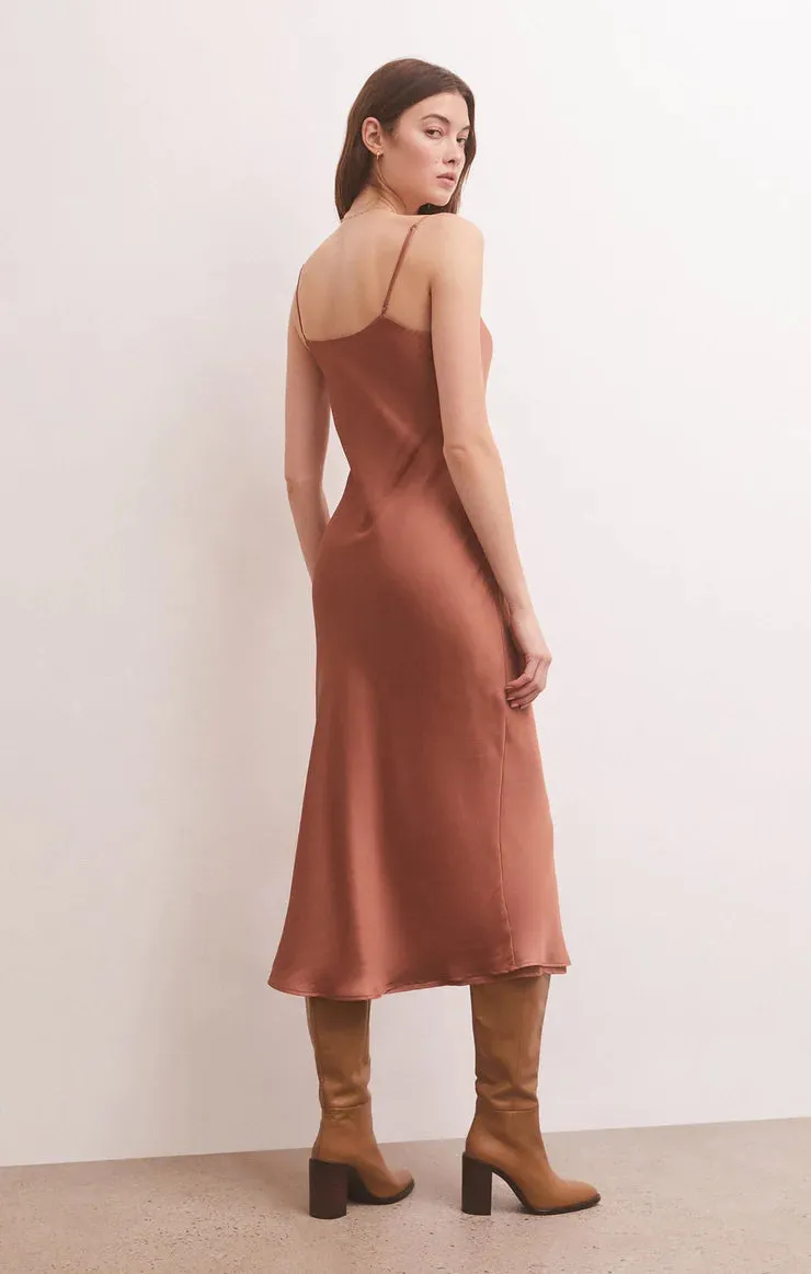 Lark Lux Sheen Slip Midi Dress