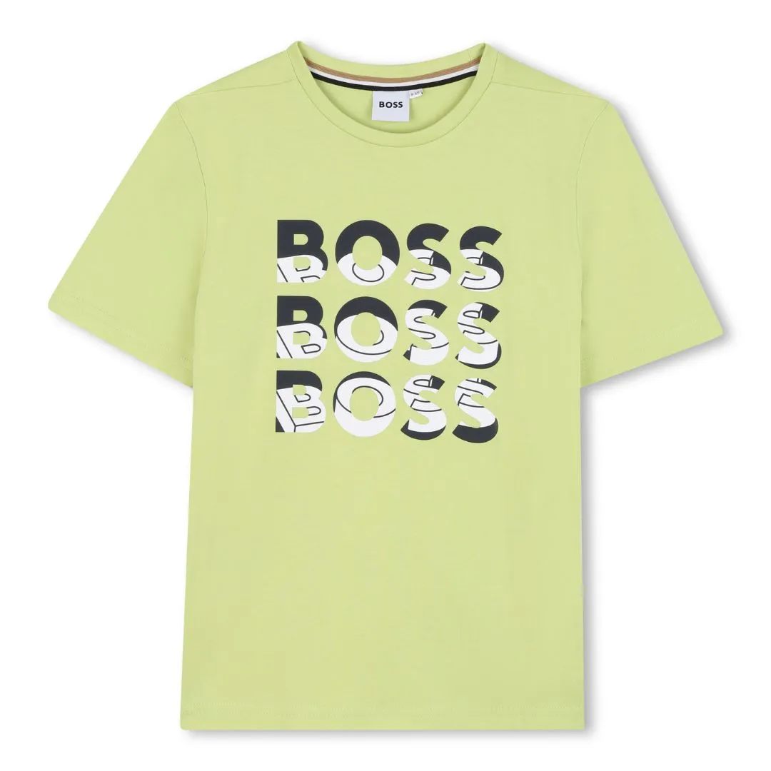 Lime Green Triple Logo T-Shirt