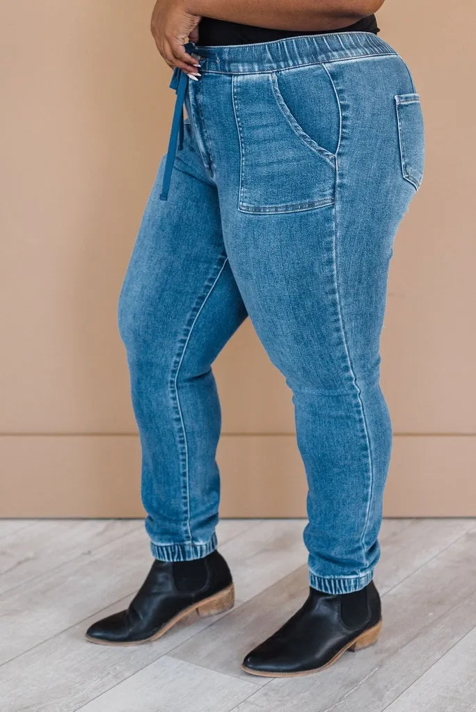 LIVING FREE BEAUTY - Original Impossible to Forget Denim Jogger