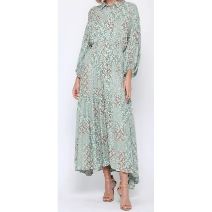 Long Sleeve Mint Maxi Dress
