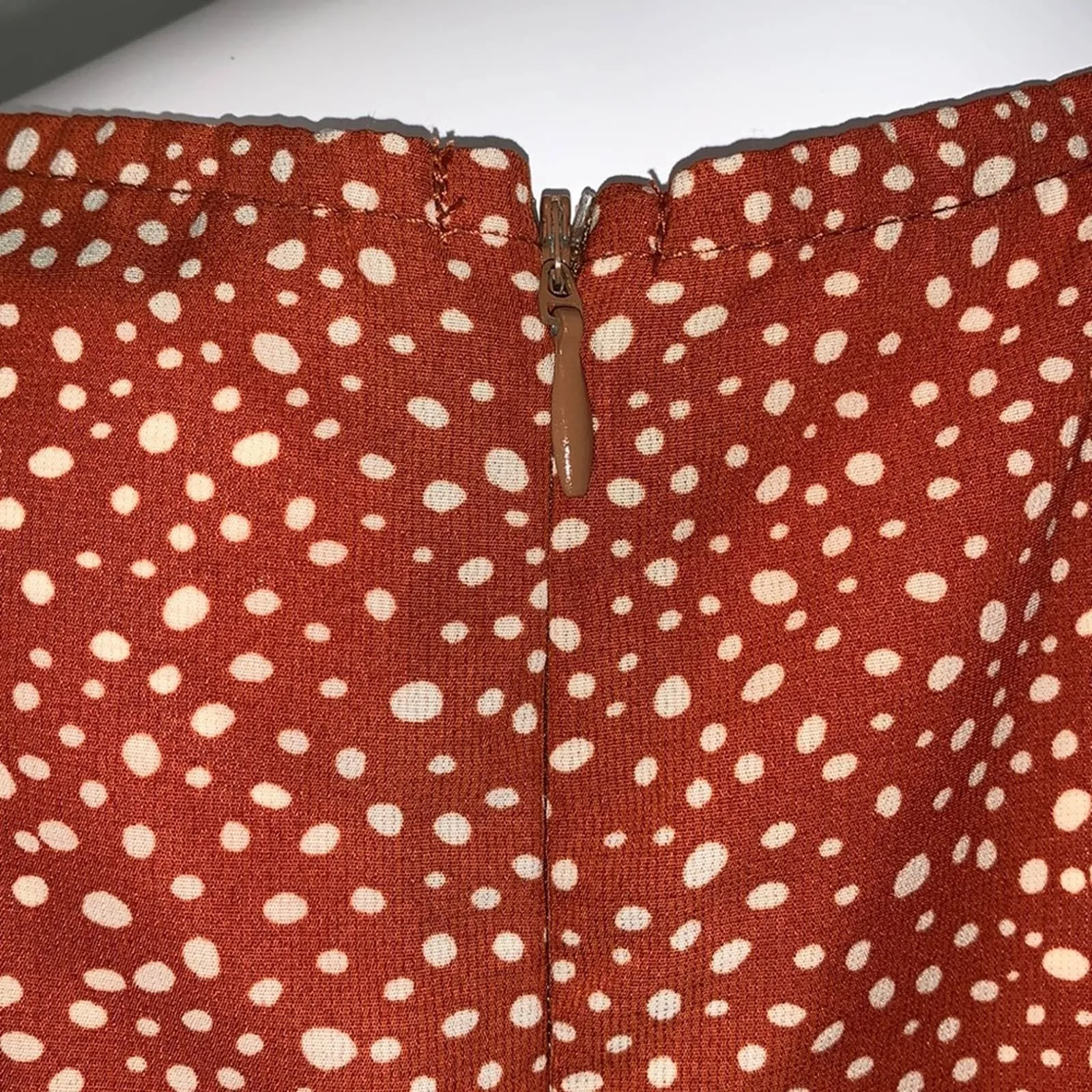 Medium Shein NWOT Orange & White Polka Dot Short Sleeve Wrap Dress