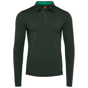 Mens Merino 200 Long Sleeve Polo Shirt (Forest/Green)