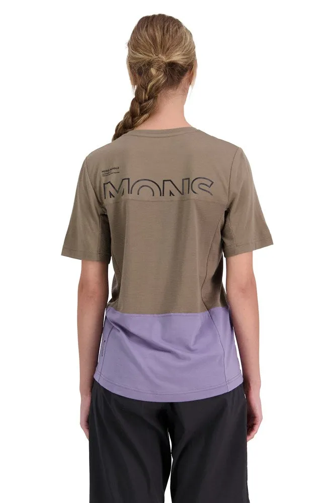 Mons Royale Tarn Merino Shift T-Shirt Walnut/Thistle