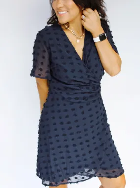 NAOMI WRAP DRESS IN NAVY