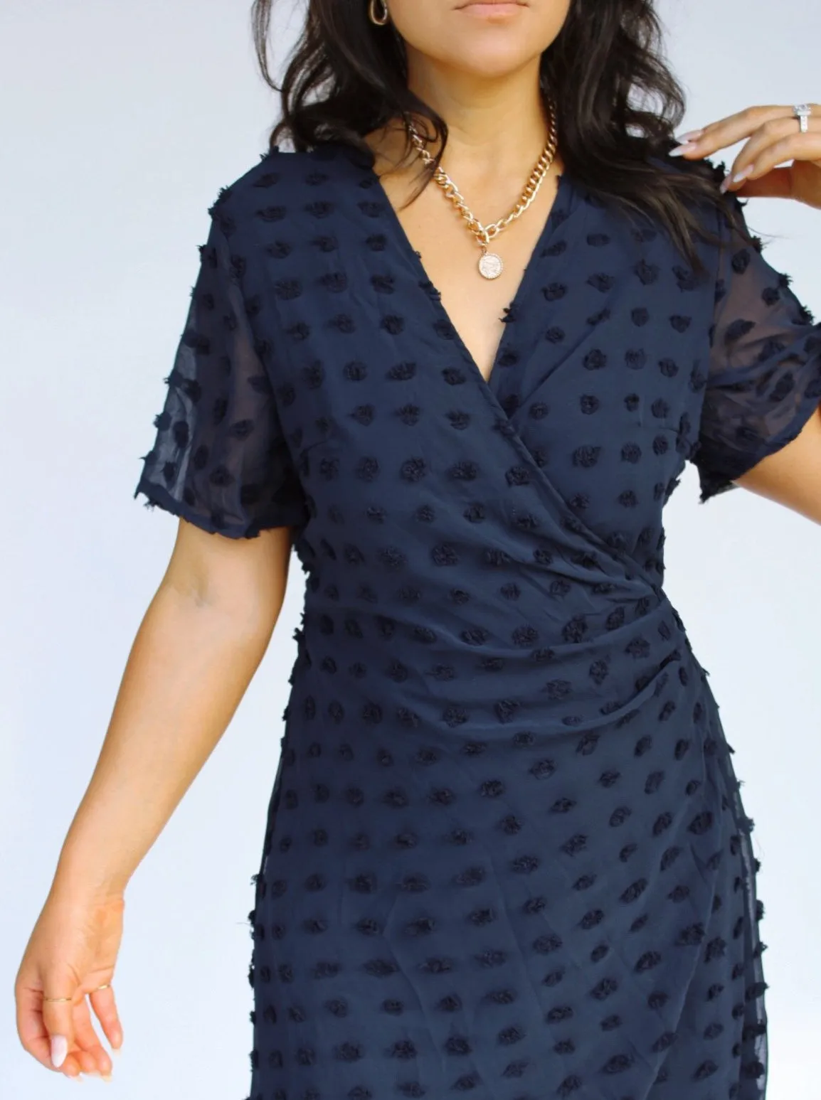 NAOMI WRAP DRESS IN NAVY