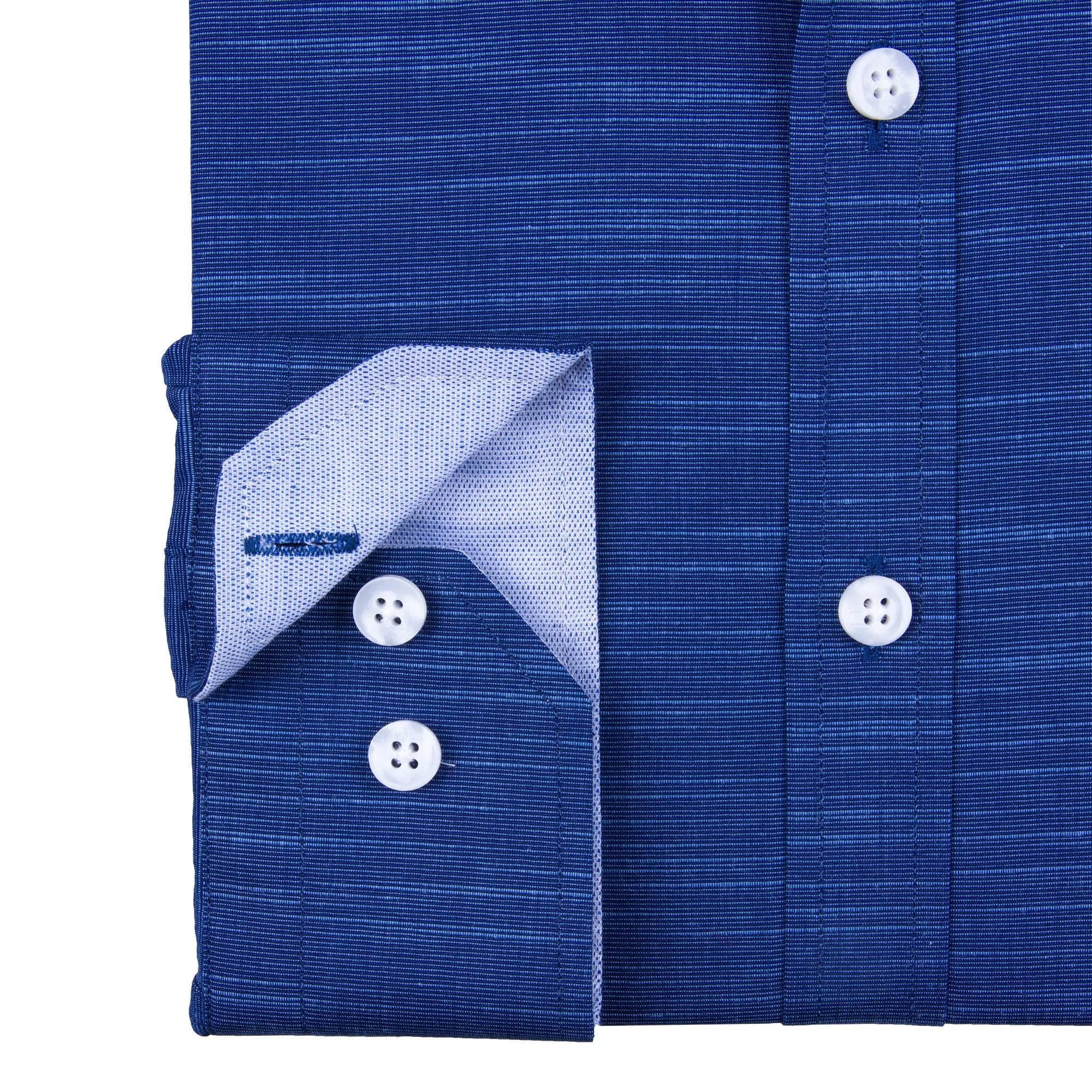 Navy Textured Cotton Sophisticated Smart Casual Men's Shirt