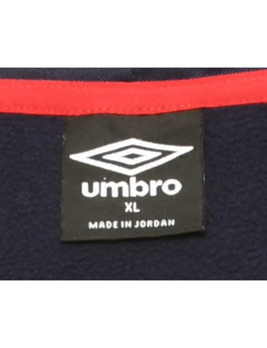 Navy Umbro Printed Hoodie - XL