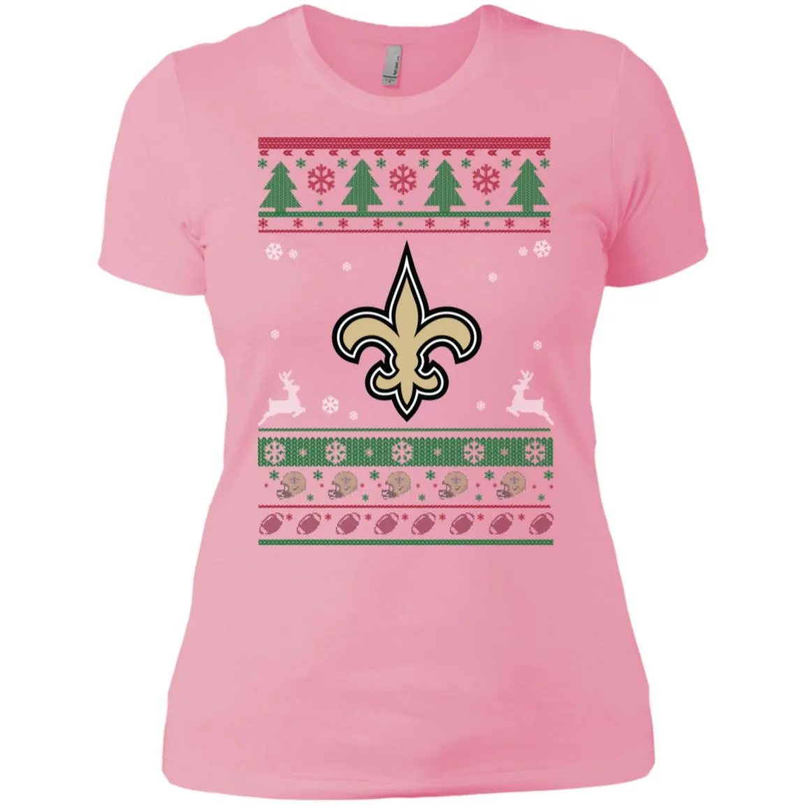 New Orleans Saints Logo Football Teams Ugly Christmas Sweater Women T-Shirt