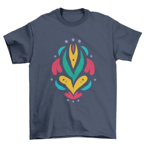Otomi abstract flowers nature t-shirt design