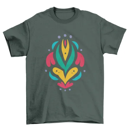 Otomi abstract flowers nature t-shirt design