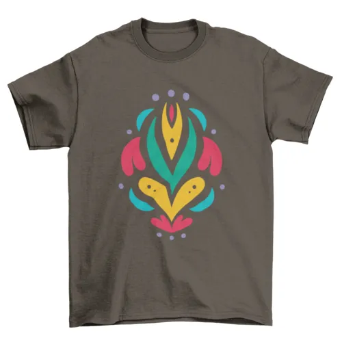 Otomi abstract flowers nature t-shirt design
