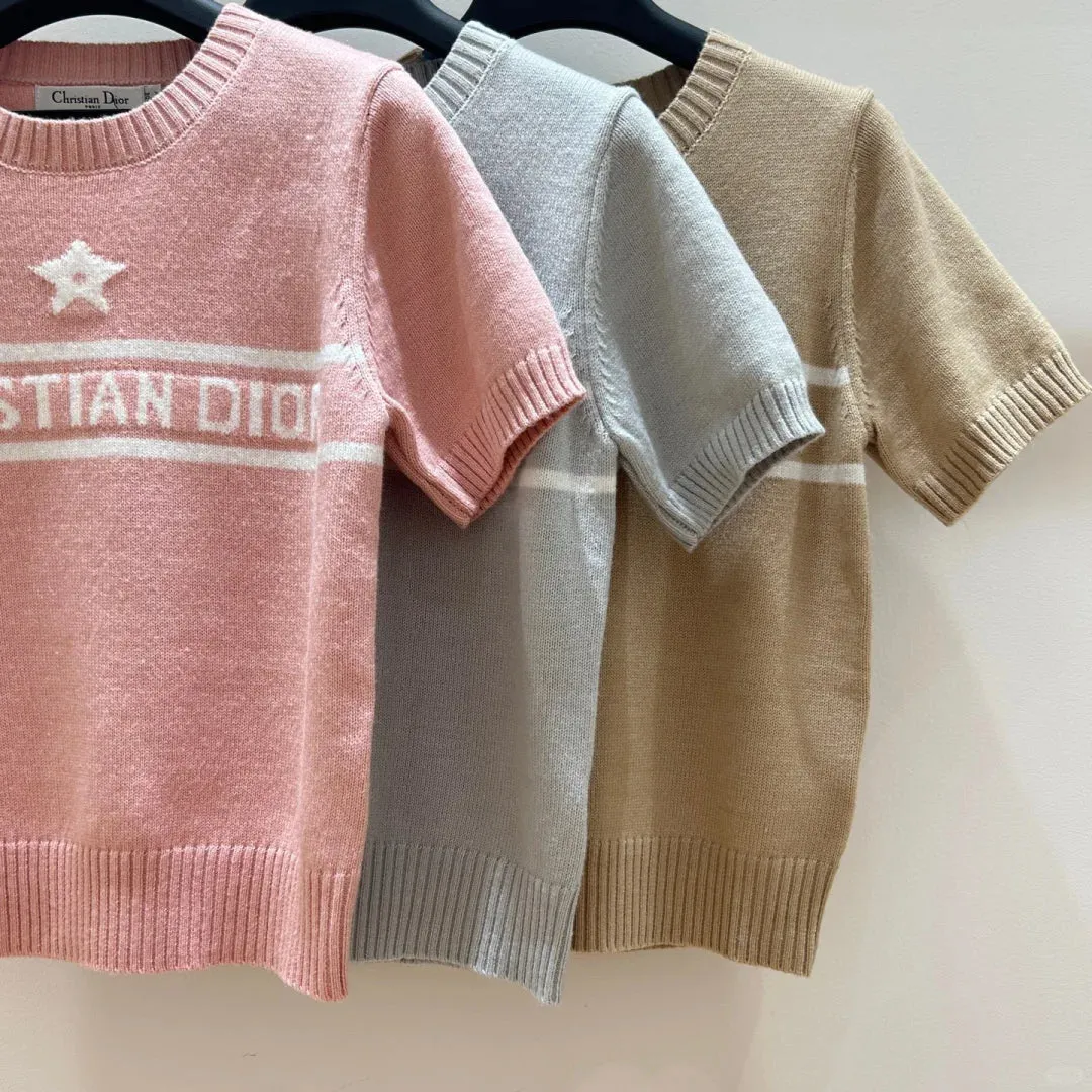 Pentagram letter jacquard T-shirt