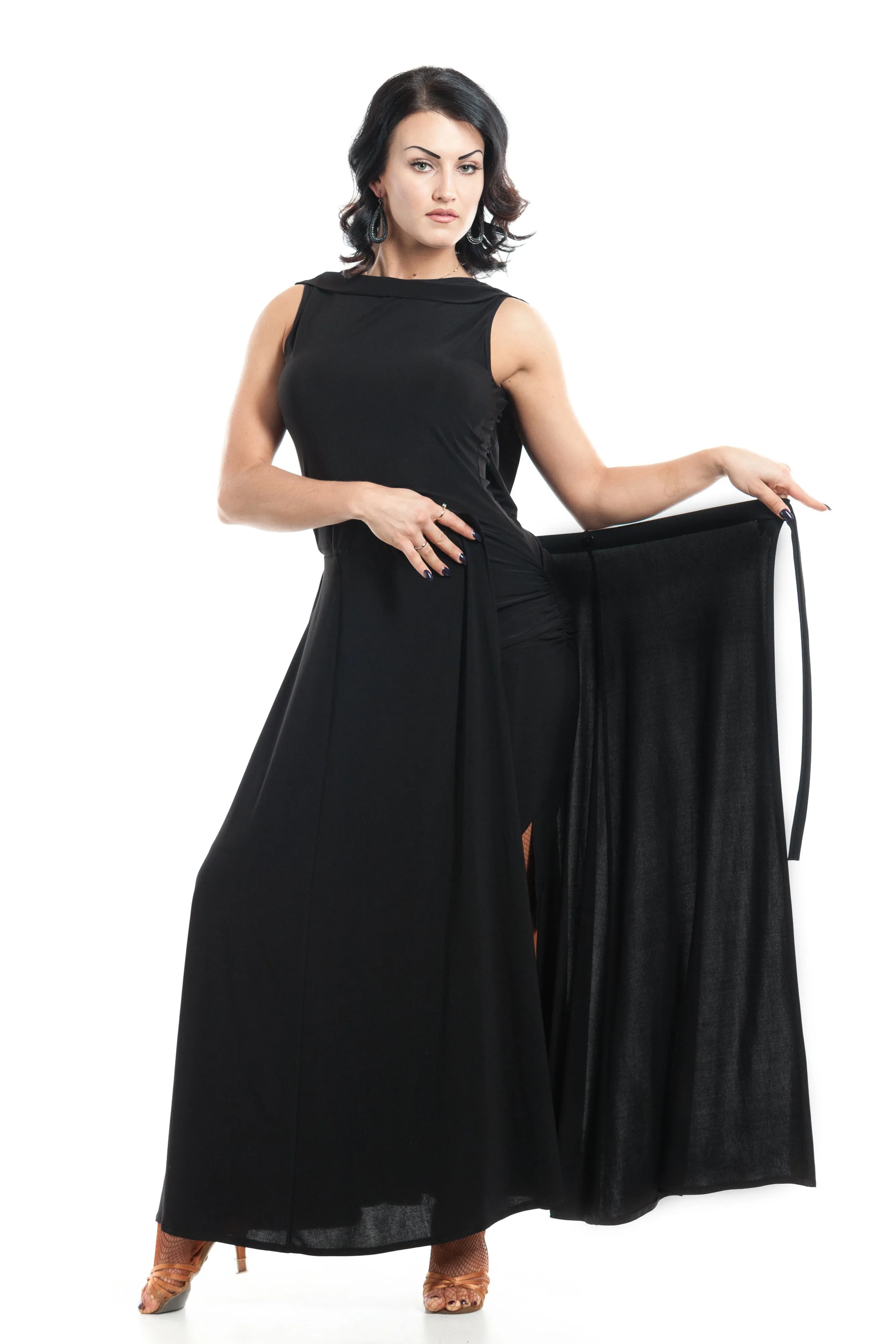 "Long Wrap" Black Dance Skirt
