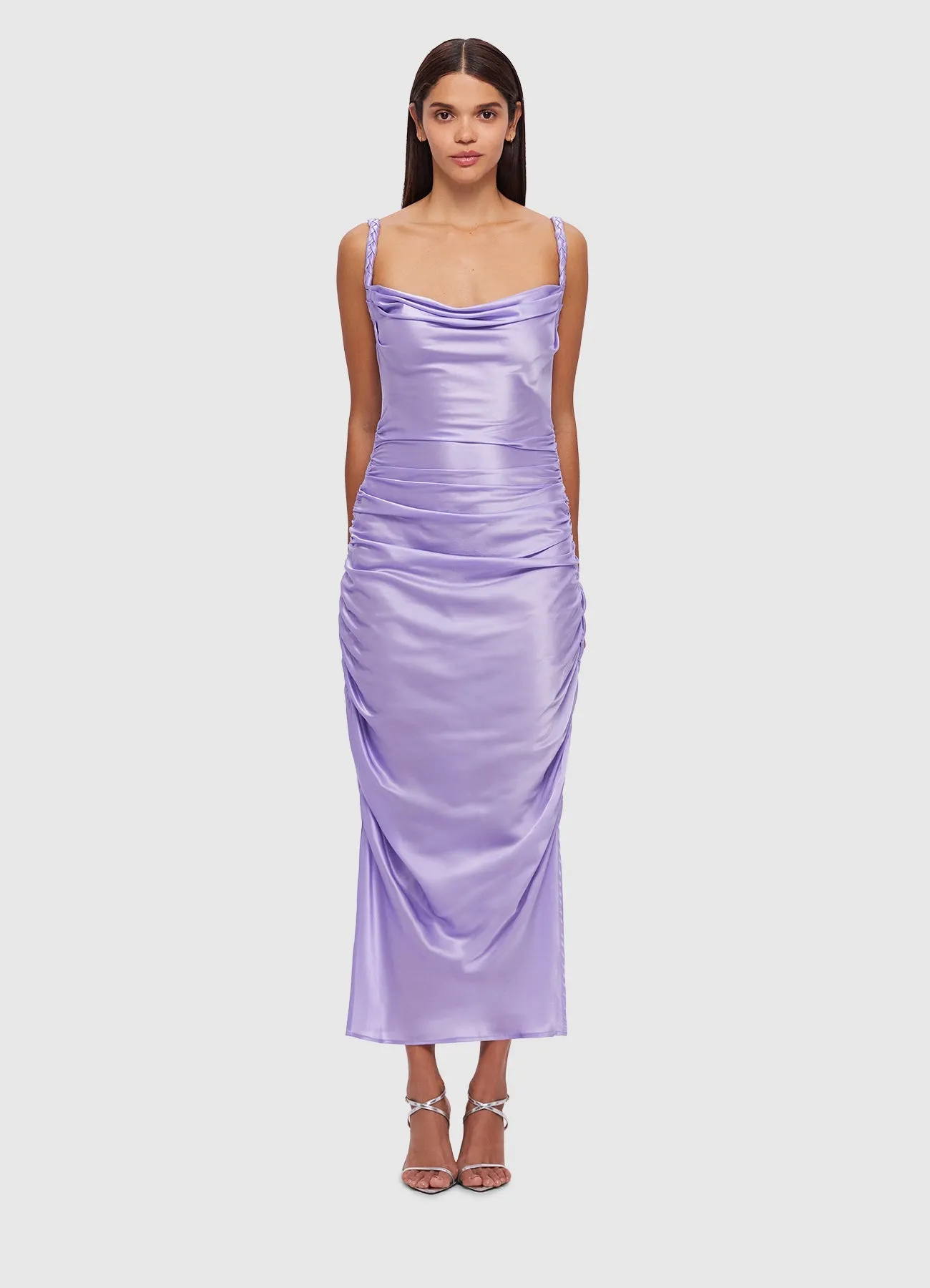 Rachel Cowl Neck Slip Dress - Lilac
