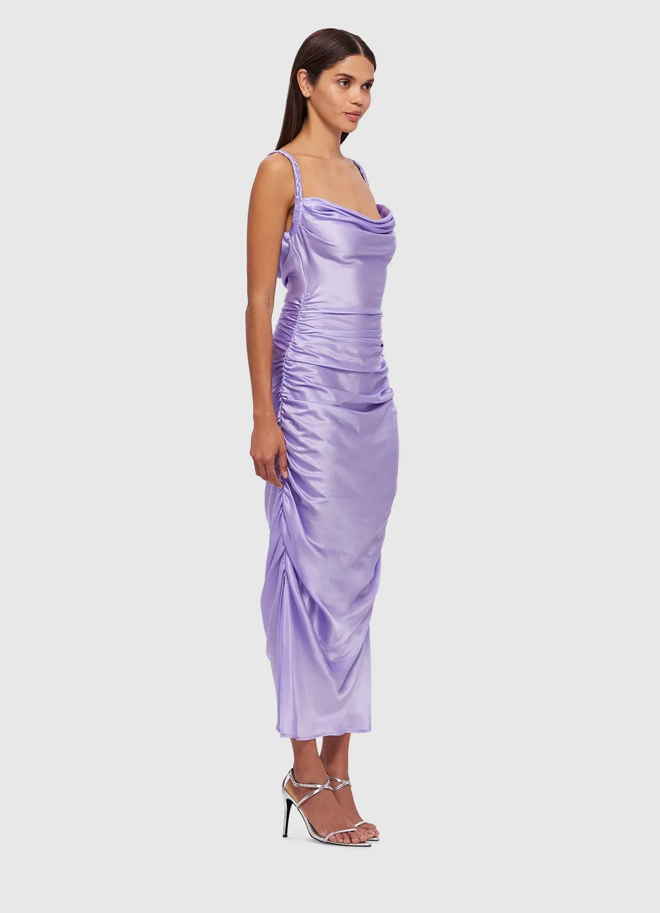 Rachel Cowl Neck Slip Dress - Lilac