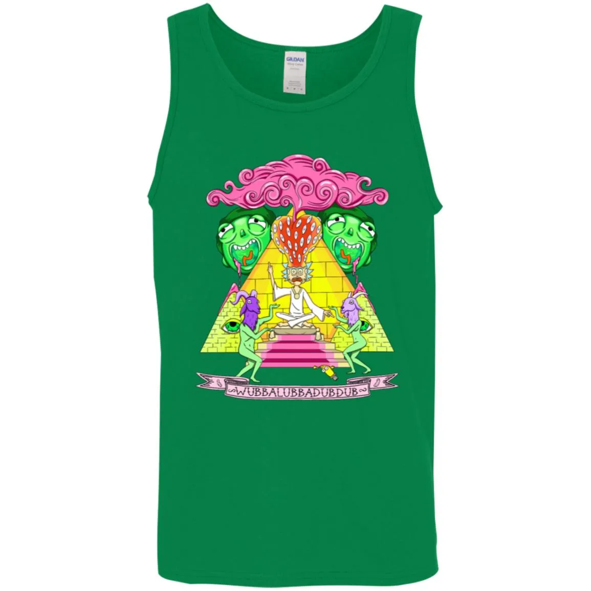 Rick And Morty Pyramid With Catchphrase Men Tank Top