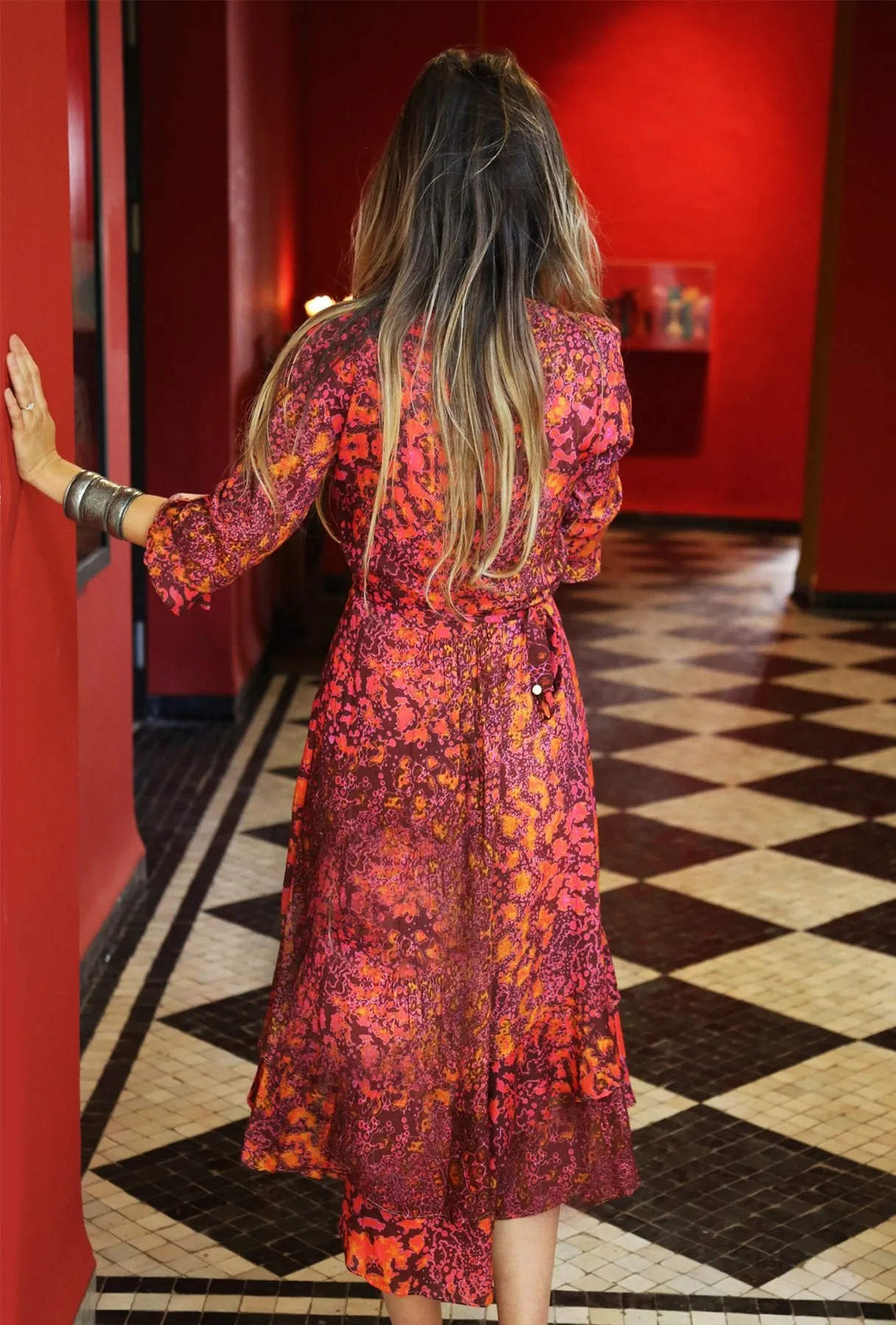Sophia Alexia Midi Wrap Dress in Jungle Carnival