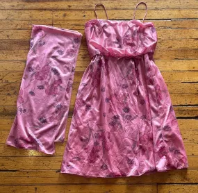 Spaghetti Strap Wrap Dress With Scarf