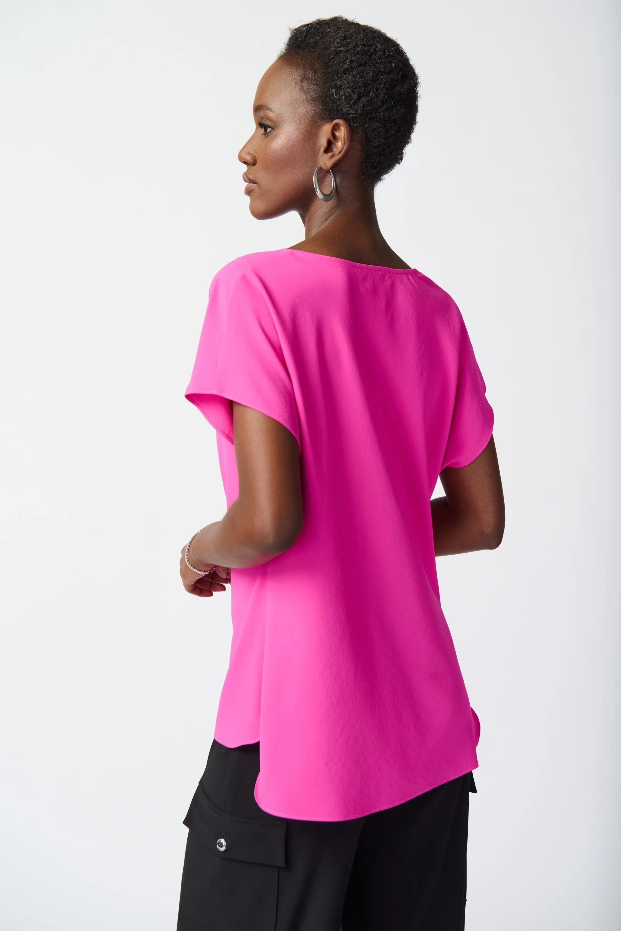 SS DRAPE NECK TOP