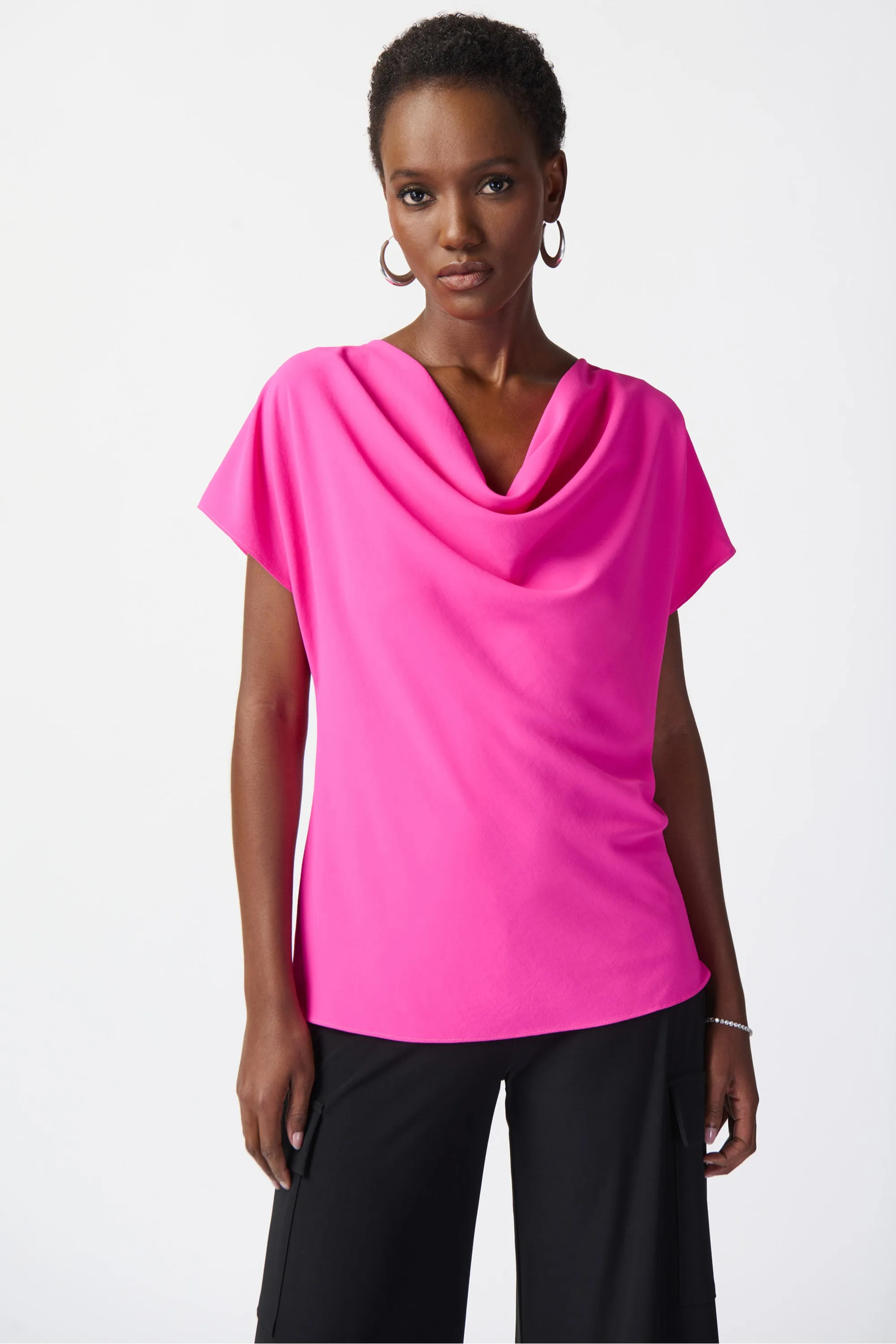 SS DRAPE NECK TOP