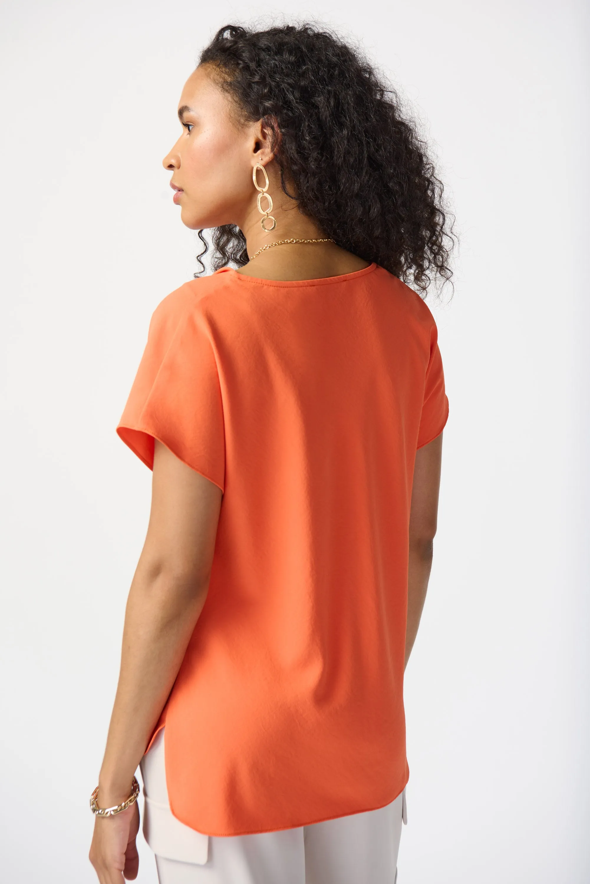 SS DRAPE NECK TOP