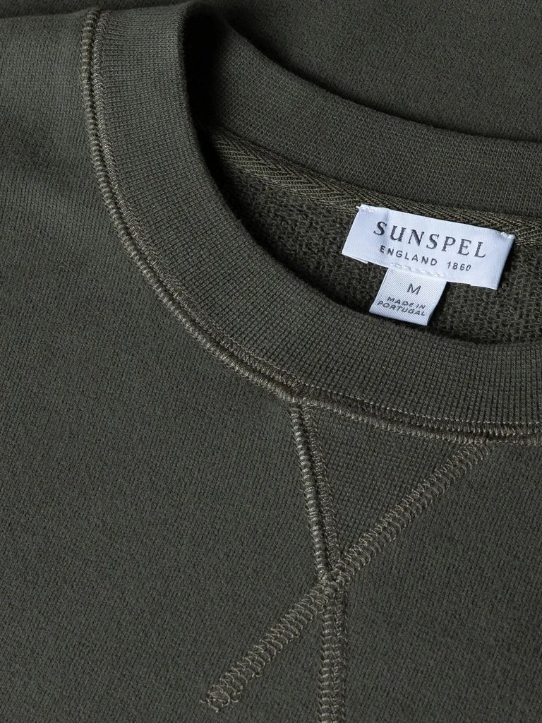 Sunspel Loopback Sweatshirt in Khaki