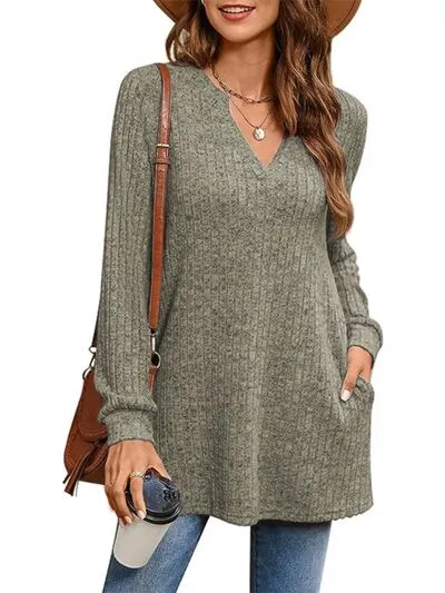 TEEK - Slit Notched Pocketed T-Shirt
