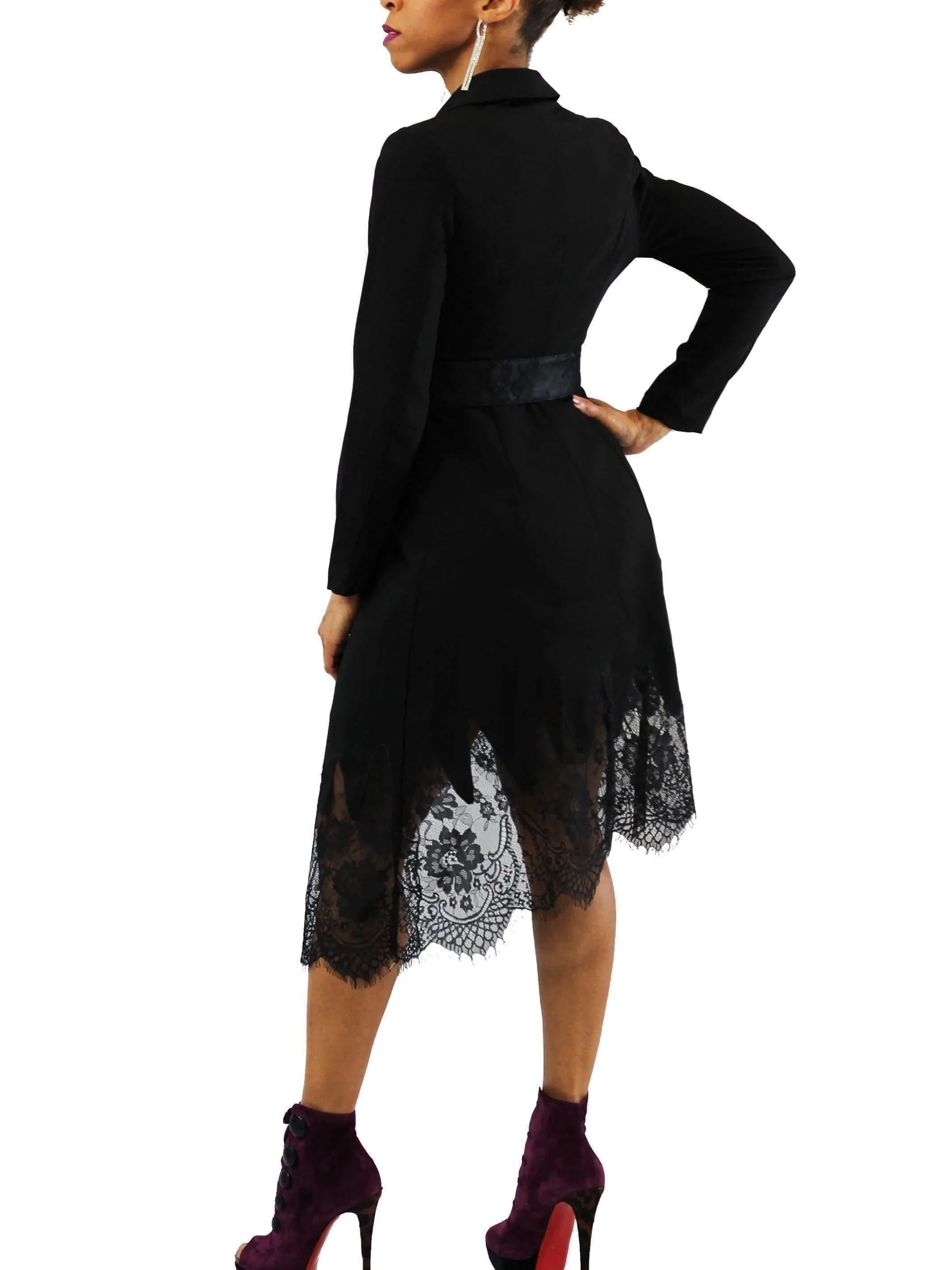 The Amazing Lace | Belted Blazer Dress