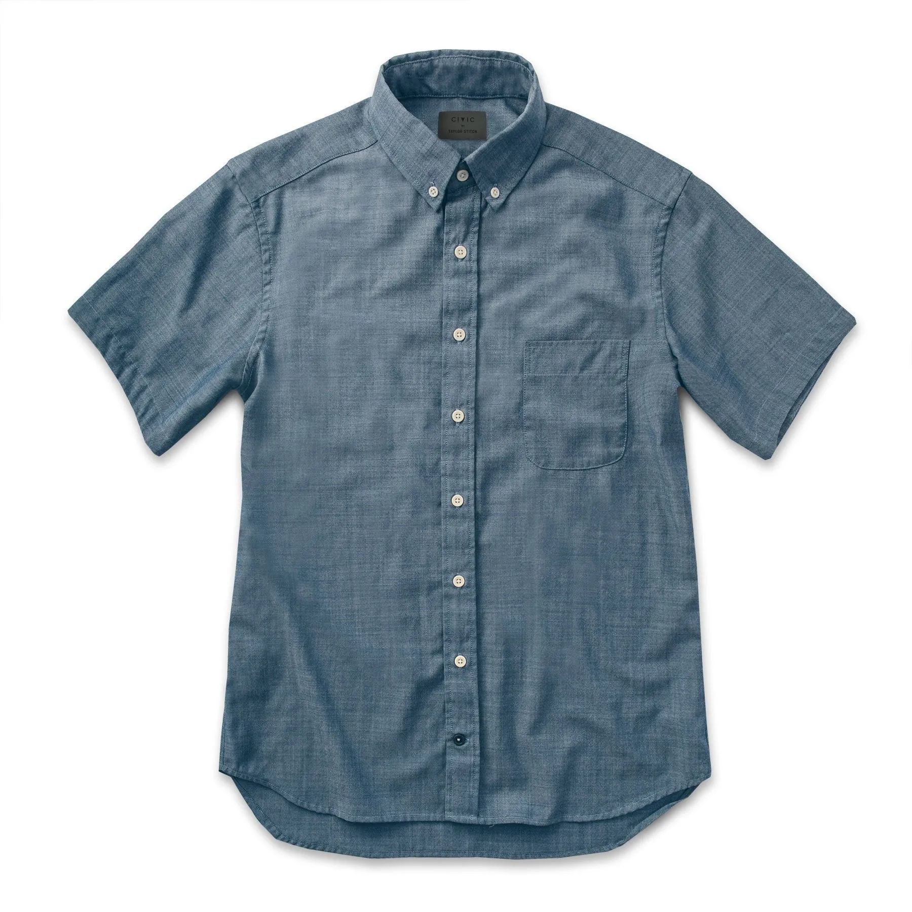 The Short Sleeve Jack in Sky Blue Chambray