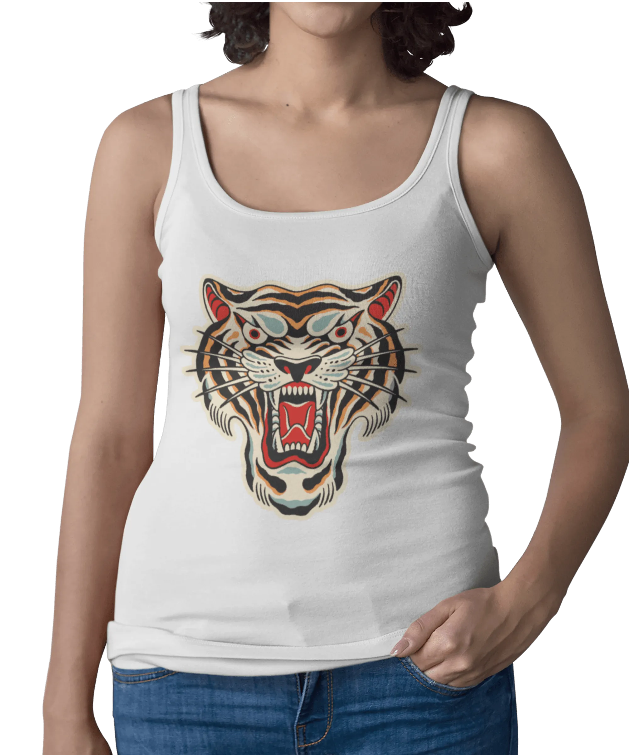 Tiger Tattoo Design Adult Womens Vest Top