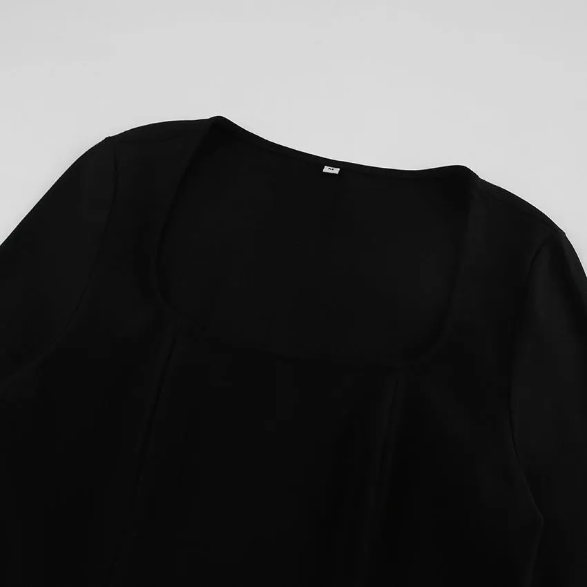 Tracy Square Neck Long Sleeve Mini Dress