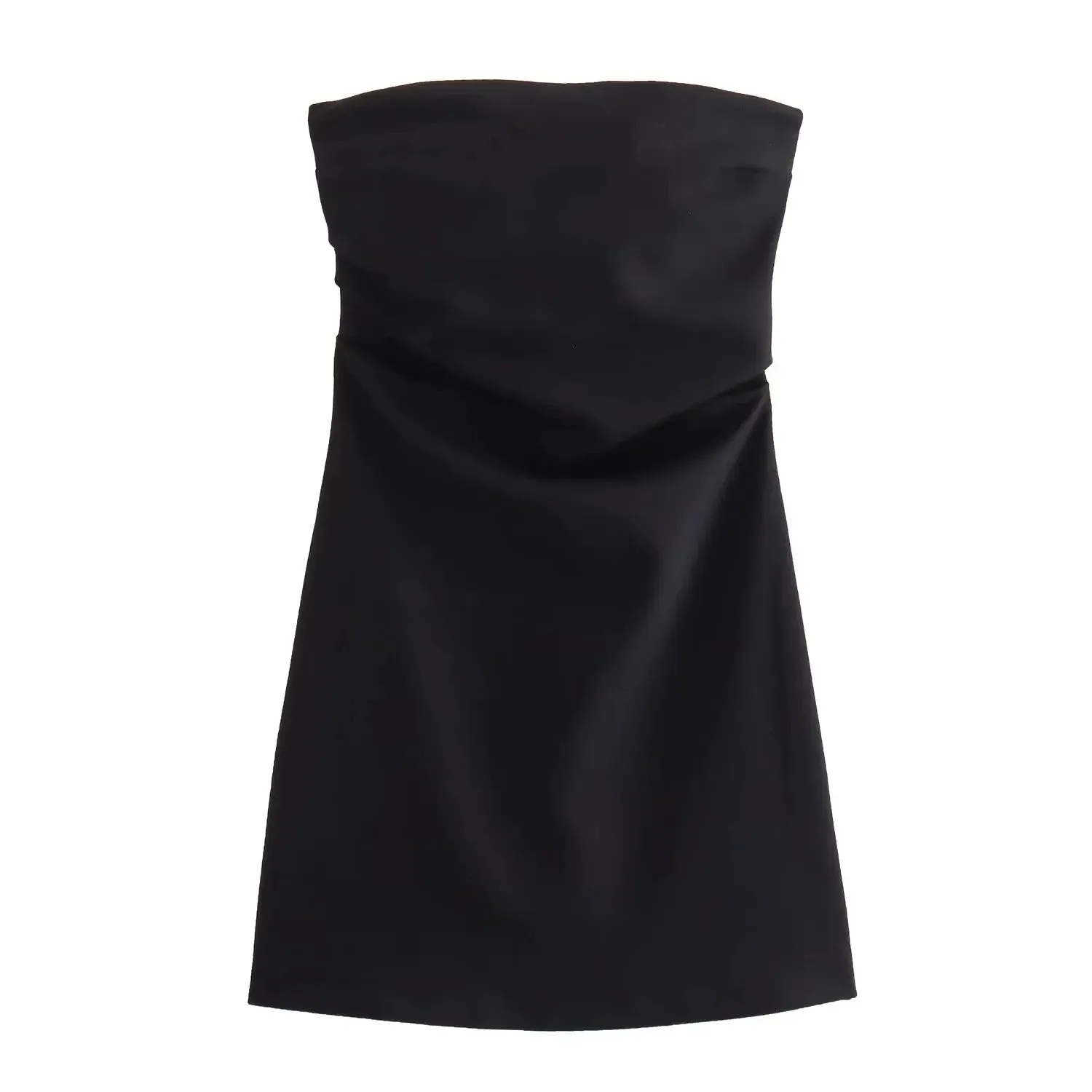 TRAF Dress Women Off Shoulder Corset Short Dresses Ruched Backless Blue Black White Dress Woman Sexy Bodycon Party Dresses