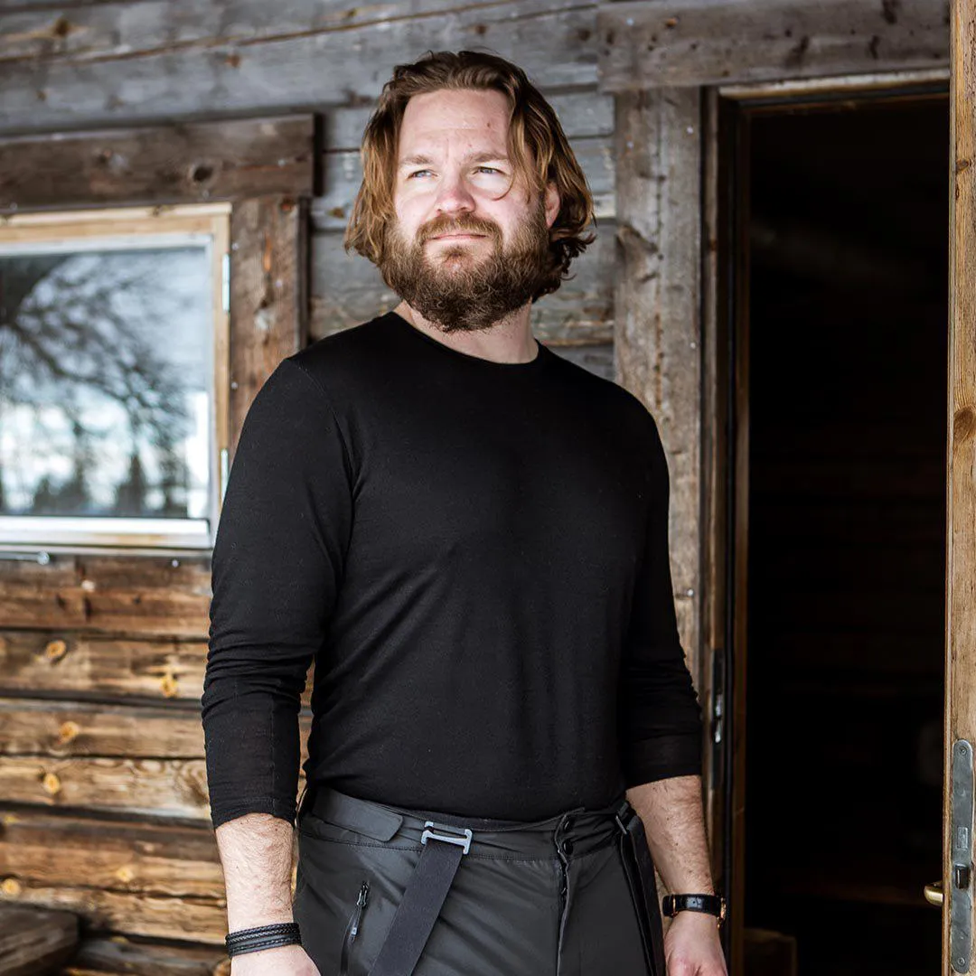 UNDERWOOL MERINO LONG SLEEVE MALE  — BLACK