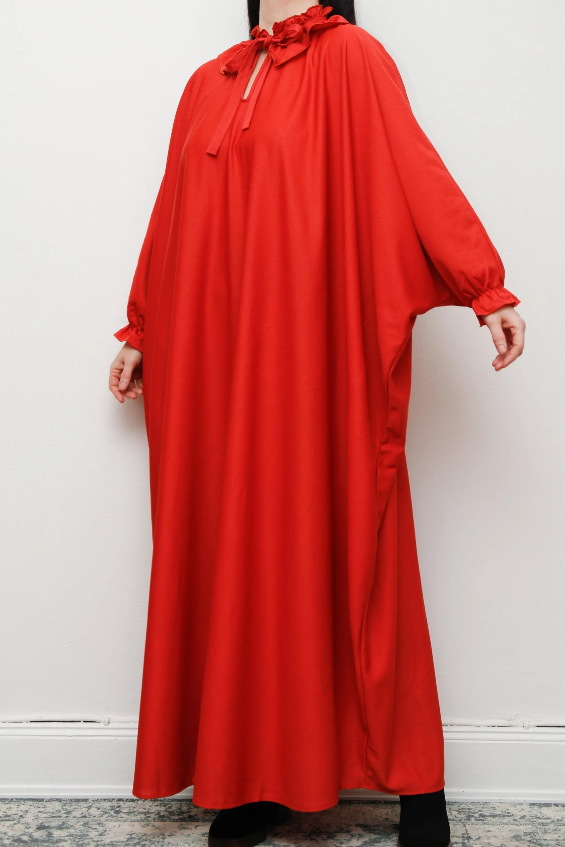 Vintage 1970's Hostess Kaftan Sleeve Maxi Dress