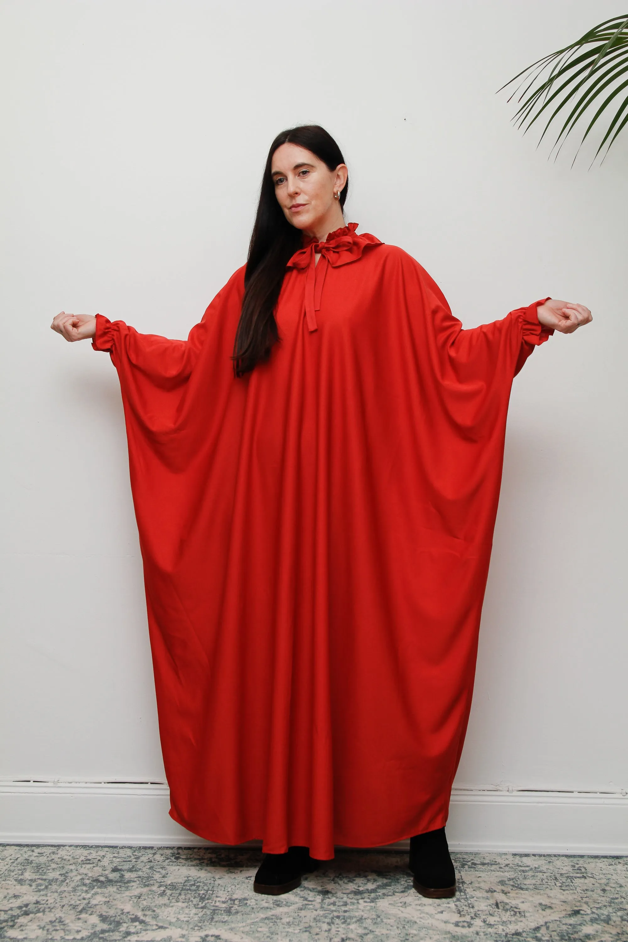 Vintage 1970's Hostess Kaftan Sleeve Maxi Dress