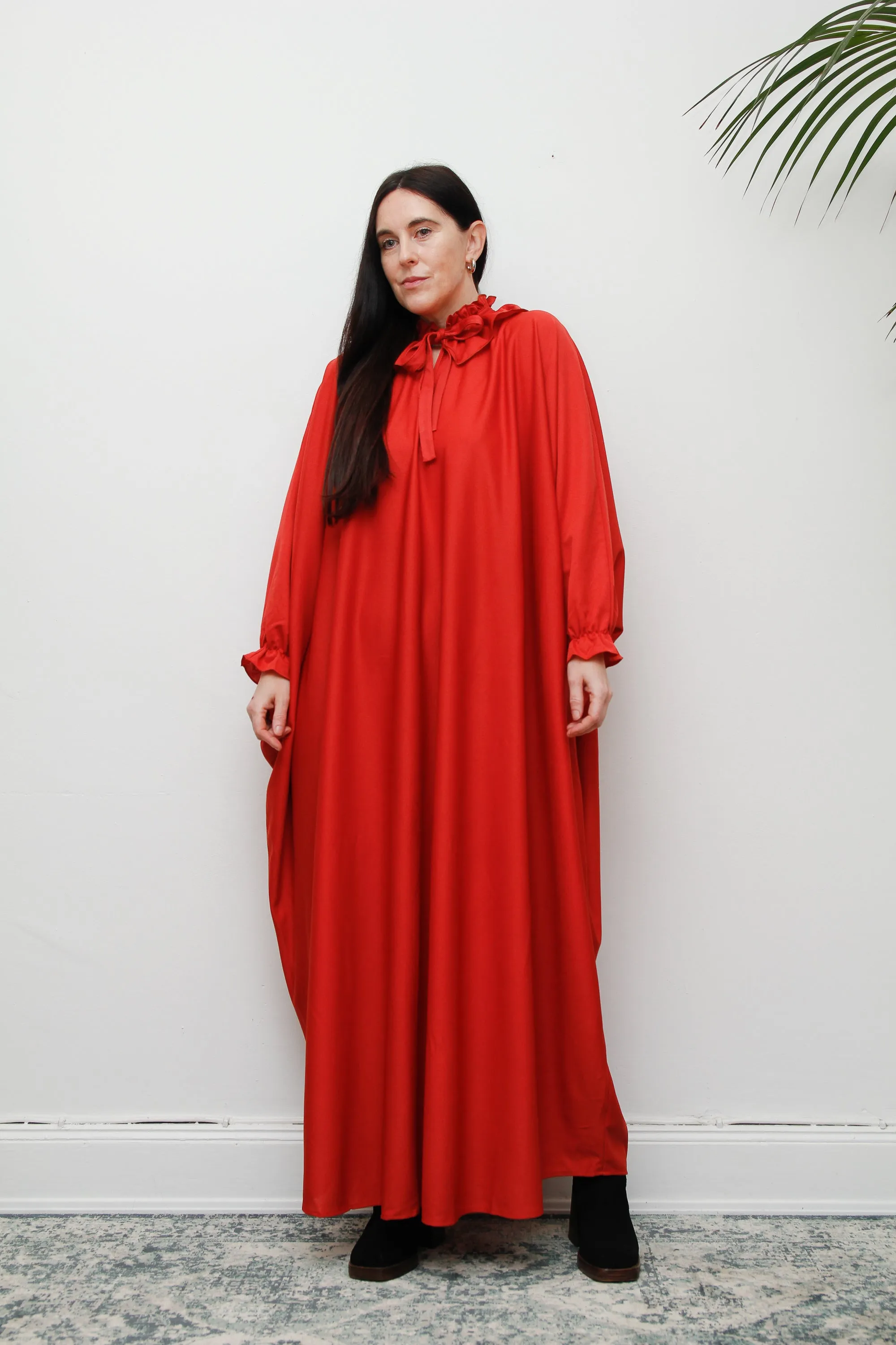 Vintage 1970's Hostess Kaftan Sleeve Maxi Dress