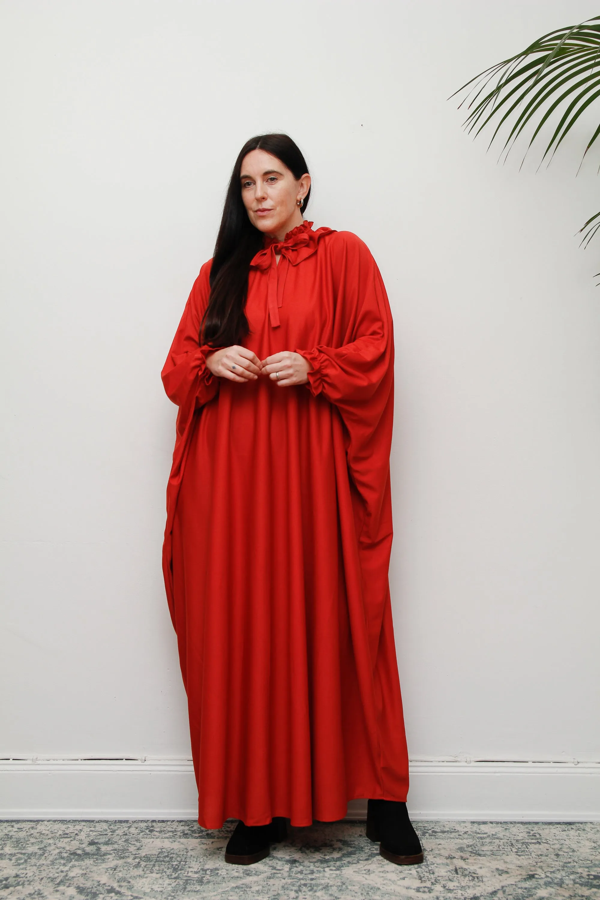 Vintage 1970's Hostess Kaftan Sleeve Maxi Dress