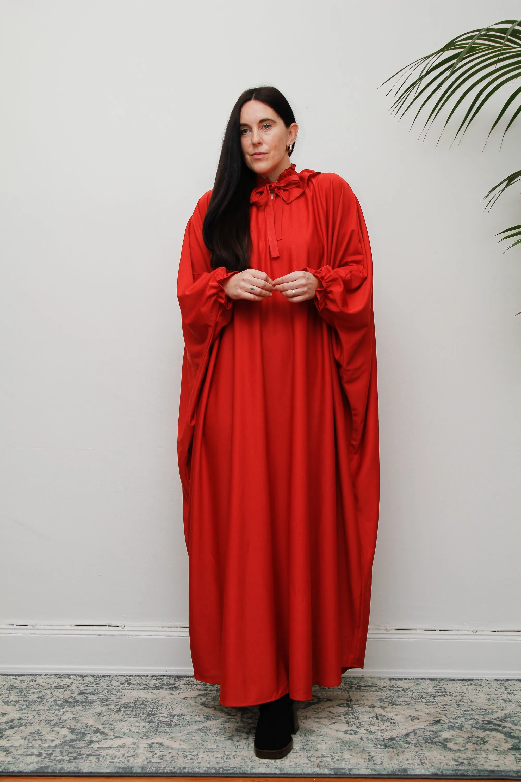 Vintage 1970's Hostess Kaftan Sleeve Maxi Dress