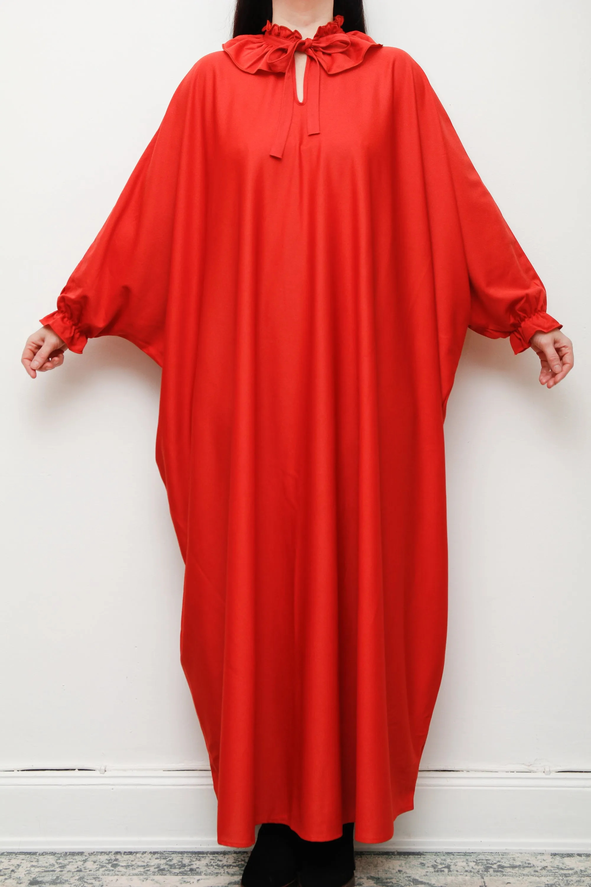 Vintage 1970's Hostess Kaftan Sleeve Maxi Dress
