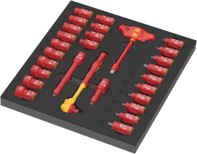 Wera 150116 28pc 9726 Foam insert 8007 B VDE Zyklop 3/8" VDE Ratchet Socket Set 1