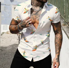 Wiaofellas  -  Abstract Pattern 3d Printing Summer Polo Men's Breathable Short Sleeved Polo Shirt Men's Lapel Men's Casual T-Shirt