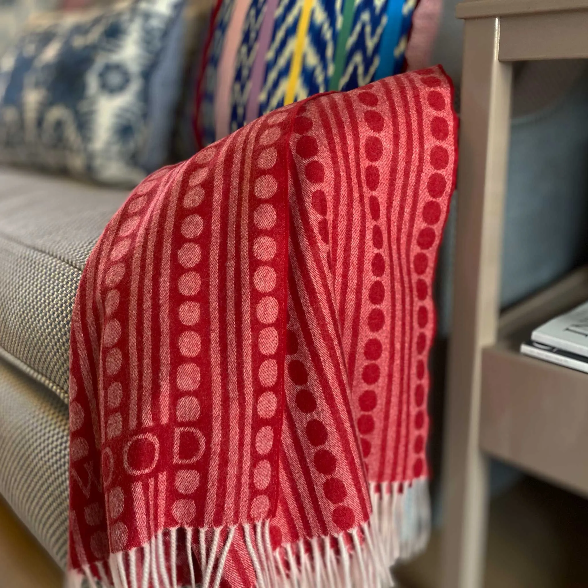 Wicklewood Red Cashmere and Merino Wool Throw