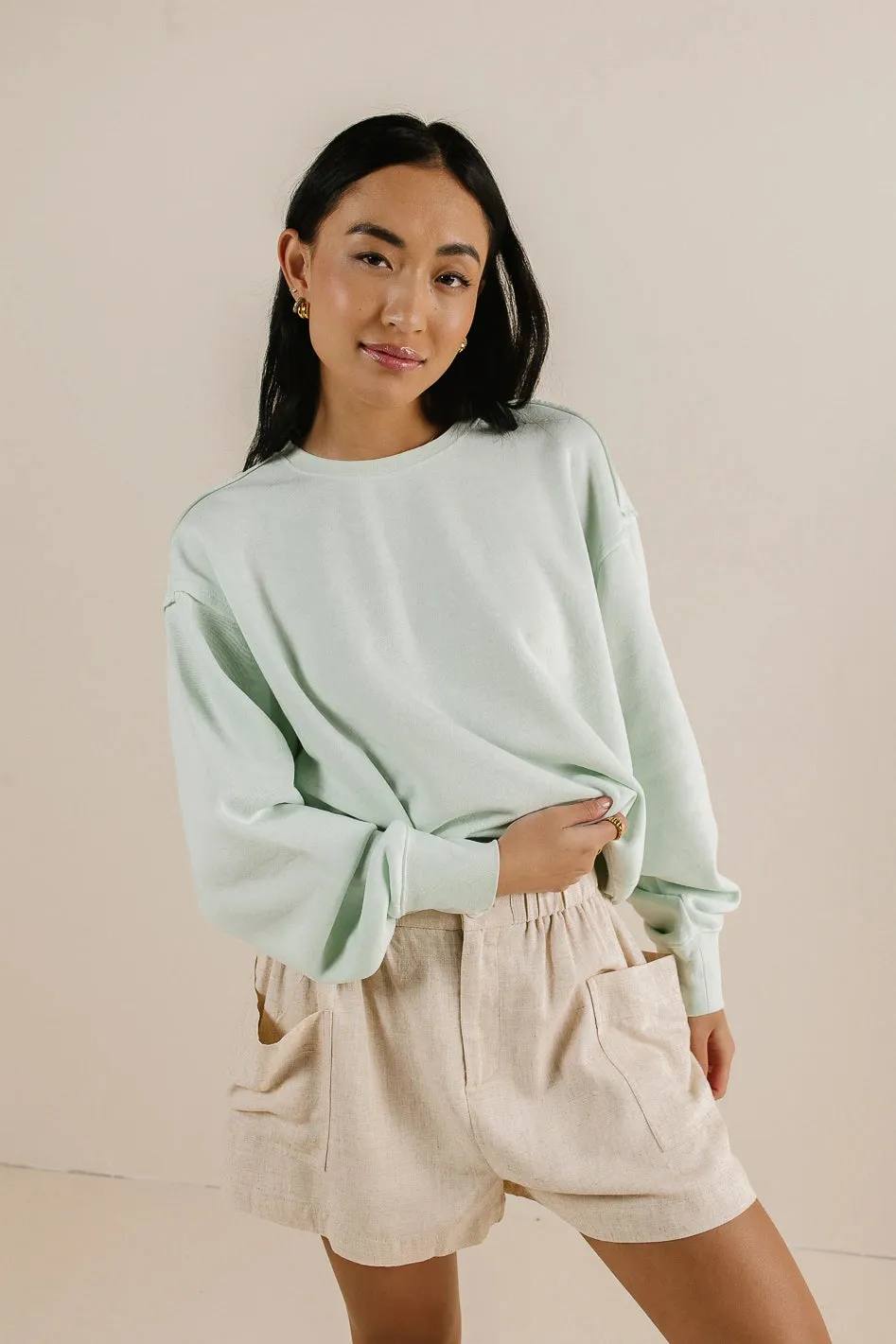 Willow Sweatshirt in Mint - FINAL SALE
