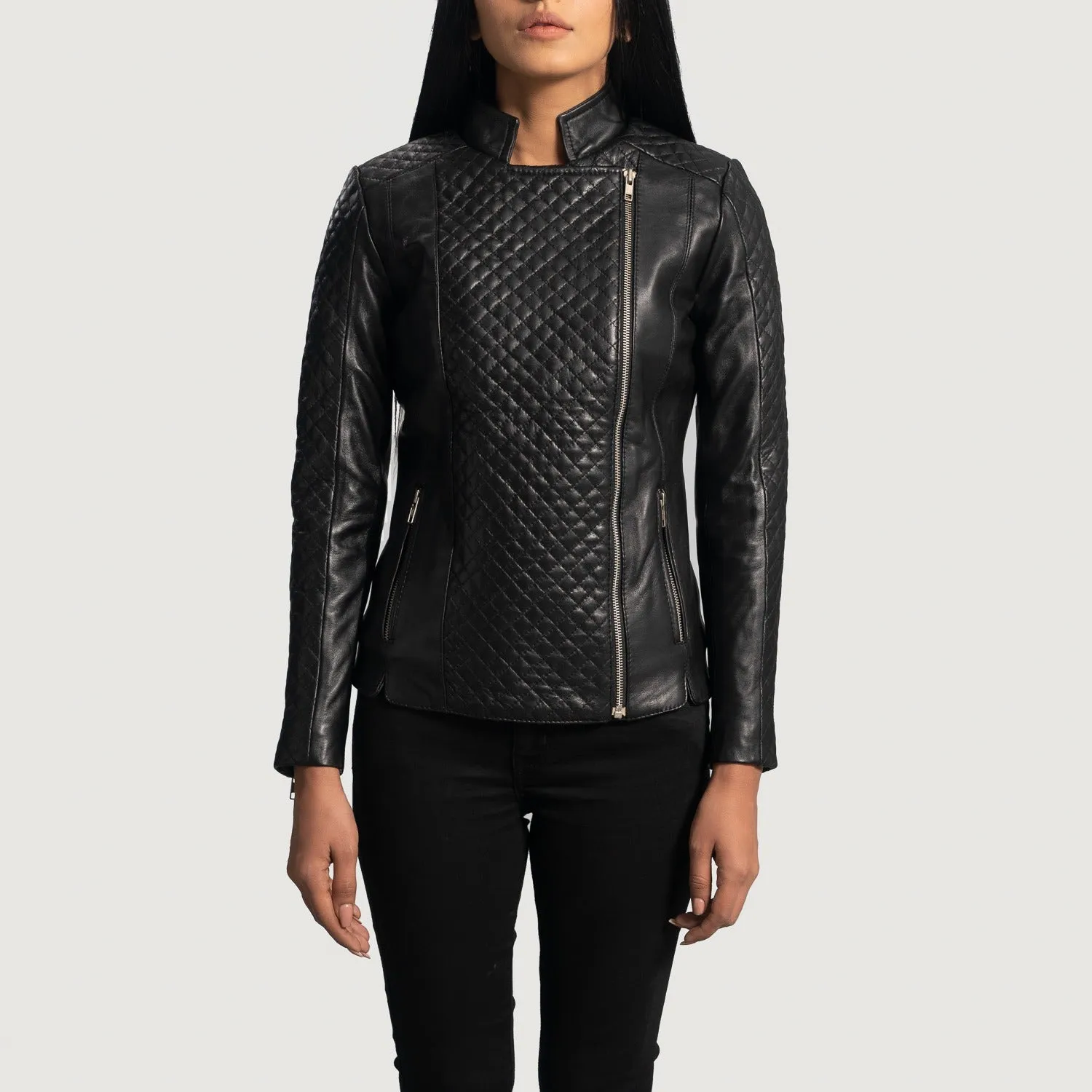 Women Orient Quilted Biker Jacket