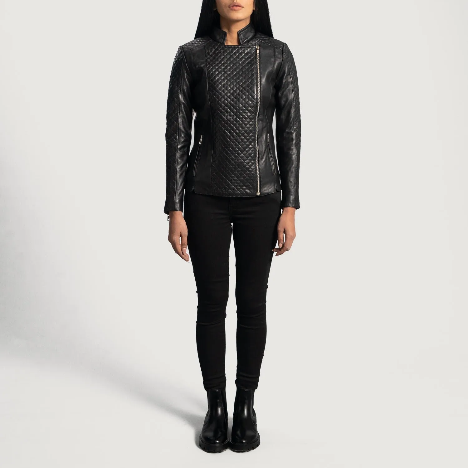 Women Orient Quilted Biker Jacket