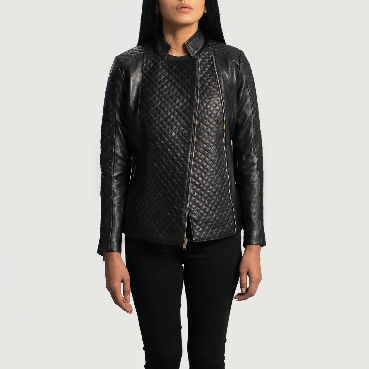 Women Orient Quilted Biker Jacket