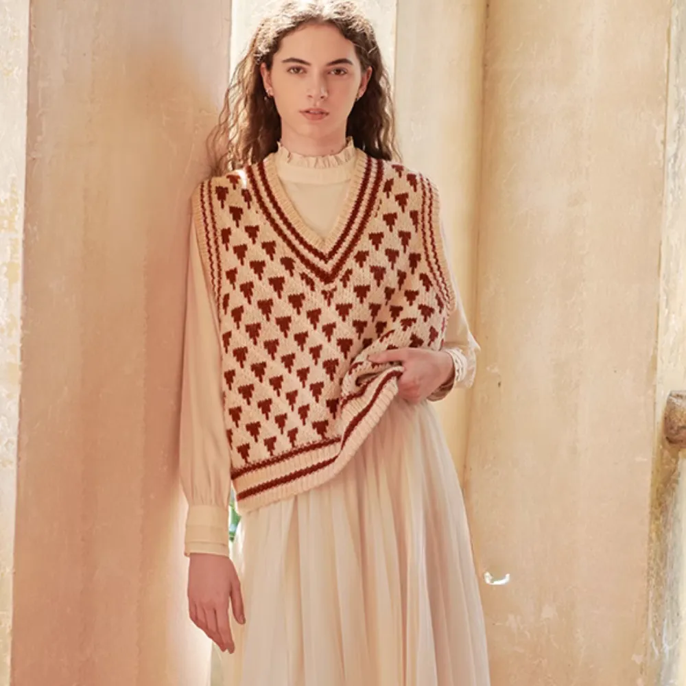 Women's Vintage Jacquard Knitted Vest
